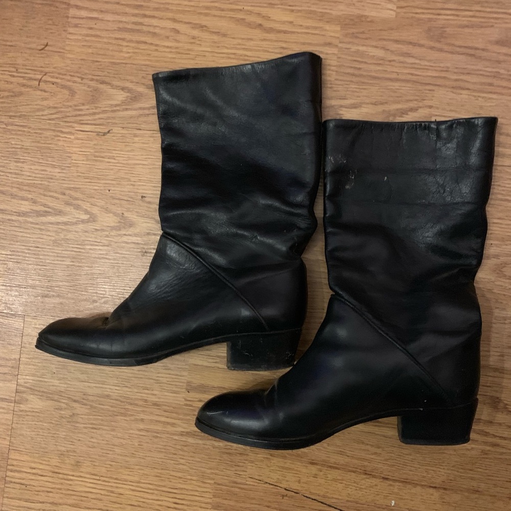 Della leather mid calf boots